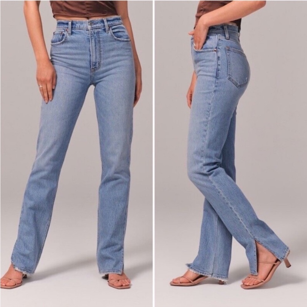 Abercrombie & Fitch Curve Love Ultra High Rise 90s Straight Jean